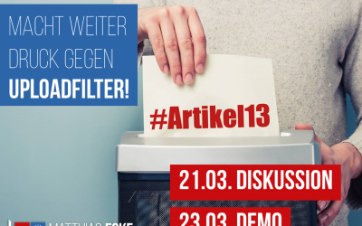 Artikel 13: Der Kampf geht in die letzte Runde